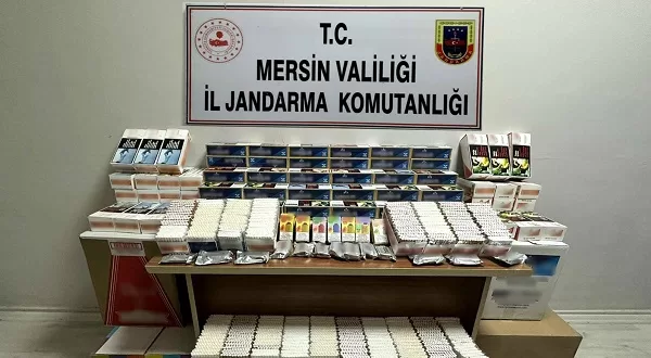 Mersin İl Jandarma Komutanlığı ekipleri, sigara kaçakçılığı ile mücadele kapsamında