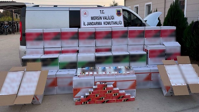 Mersin İl Jandarma Komutanlığı ekipleri sigara kaçakçılığı ile mücadele kapsamında
