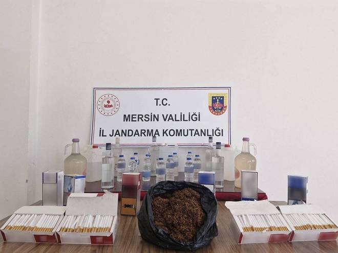 Mersin İl Jandarma Komutanlığı ekipleri kaçak makaron ticareti ile sahte