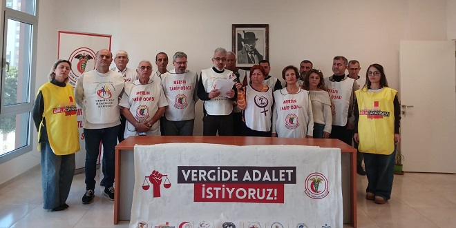 Mersin’de sağlık çalışanları gelir ve vergide adalet taleplerini bir kez