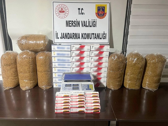 Mersin İl Jandarma Komutanlığı ekipleri sigara kaçakçılığı ile mücadele kapsamında