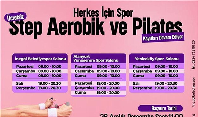 İnegöl Belediyesi tarafından “Herkes İçin Spor” sloganıyla kadınlara özel düzenlenen