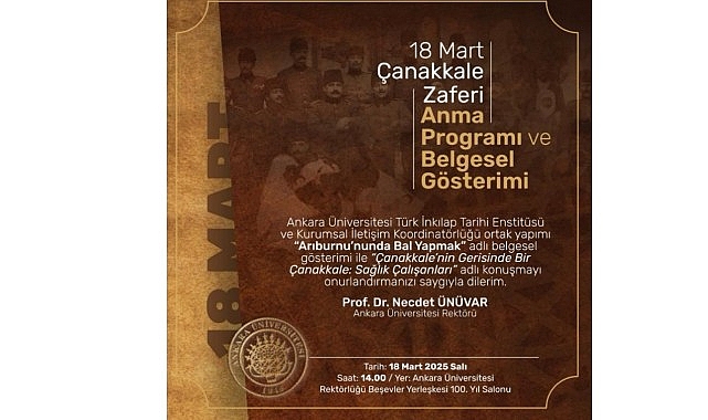 Ankara Üniversitesi Yapımı “Arıburnu’nda Bal Yapmak” Belgeseli Çanakkale Zaferi’nin Yıldönümünde