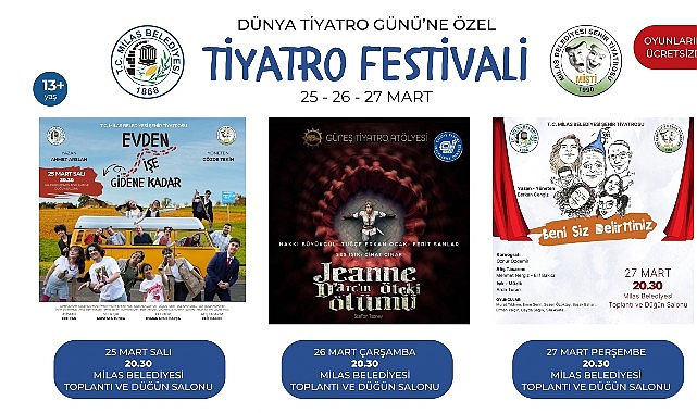 Milas Belediyesi’nden tiyatro festivali      Milas
