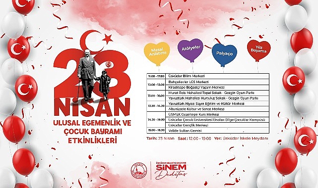 23 Nisan Ulusal Egemenlik ve Çocuk Bayramı, Üsküdar’ın pek çok