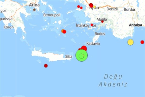 Akdeniz’de 6.0 büyüklüğünde deprem meydana geldi. Boğaziçi Üniversitesi Kandilli Rasathanesi