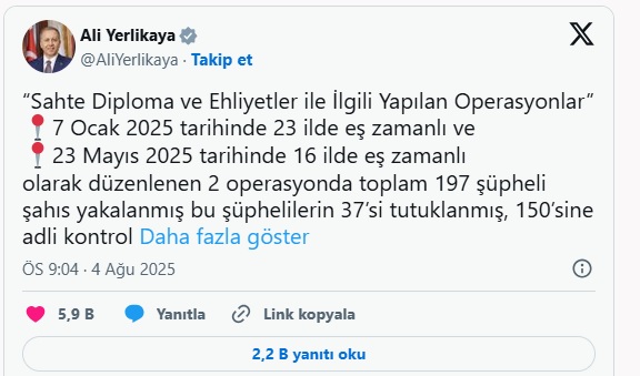 Sahte diploma ve ehliyet çetesine darbe: 197 gözaltı, 37 tutuklama