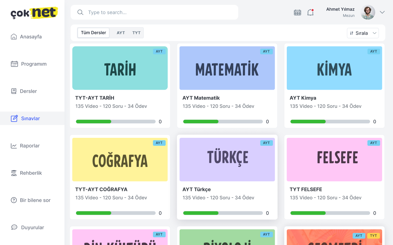 Rehber destekli dijital eğitim platformu Çok Net, YKS’ye hazırlanan öğrencilere