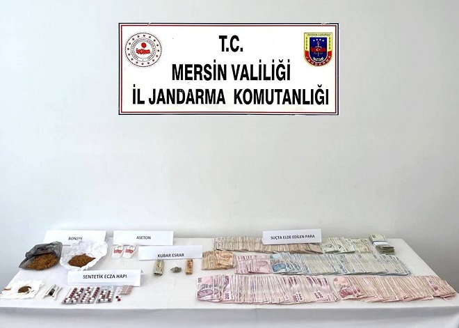 Mersin İl Jandarma Komutanlığı ekipleri uyuşturucu madde ticareti yapan şahıslara