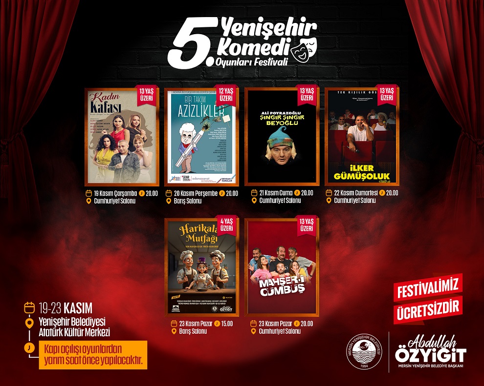 Mersin Yenişehir Belediyesi, bu yıl düzenlediği kültür ve sanat etkinliklerine