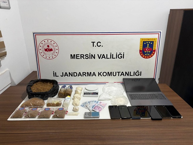 Mersin İl Jandarma Komutanlığı ekipleri uyuşturucu madde ticareti yapan şahıslara