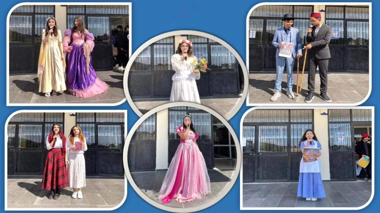 MERSİN-Mezitli Anadolu Lisesi öğrencileri, Kütüphaneler Haftası’nda roman kahramanlarını canlandırarak öğretmen