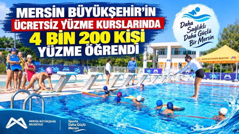 BÜYÜKŞEHİR’İN ÜCRETSİZ YÜZME KURSLARINDA 4 BİN 200 KİŞİ YÜZME ÖĞRENDİ