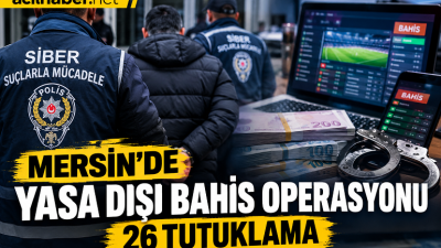 VİDEO HABER-Mersin’de yasa dışı bahis sitelerine para transferine aracılık ettiği