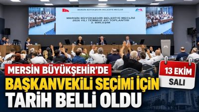 Mersin Valiliği, Mersin Büyükşehir, Mezitli ve Yenişehir Belediye Meclislerini başkanvekili