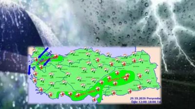 Meteoroloji Genel Müdürlüğü, yurt genelinde etkili olması beklenen sağanak ve