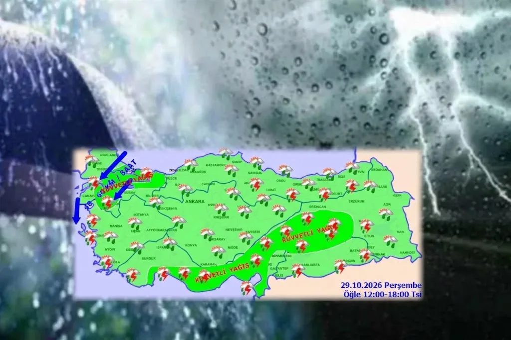 Meteoroloji Genel Müdürlüğü, yurt genelinde etkili olması beklenen sağanak ve