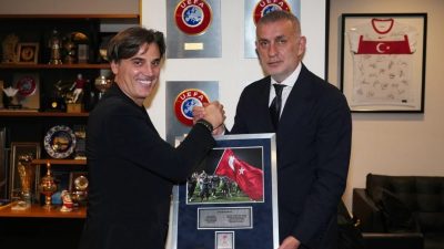 Türkiye Futbol Federasyonu Başkanı İbrahim Ethem Hacıosmanoğlu, Vincenzo Montella ile